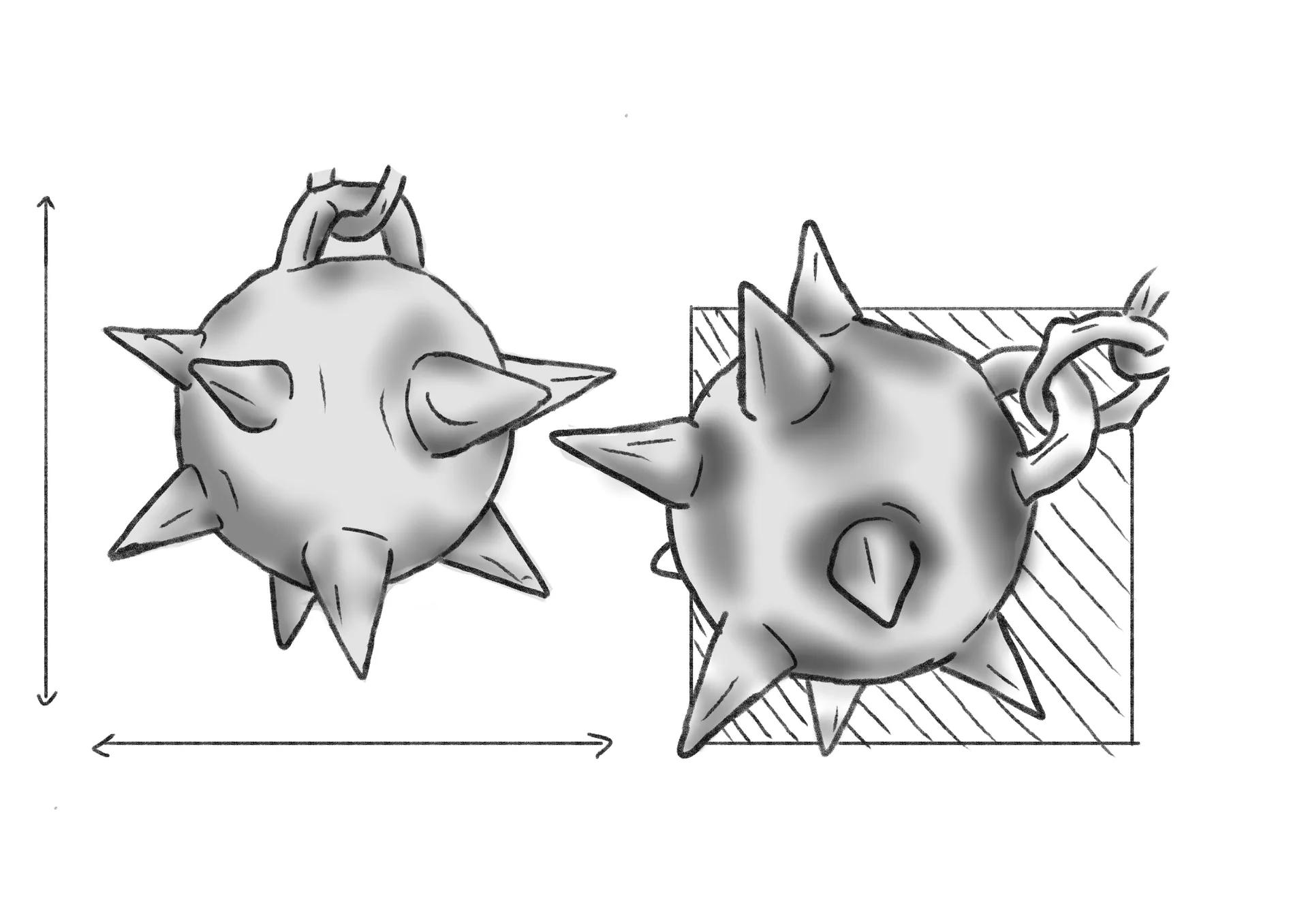 Handle segmented into grip, rounded top and metal sections