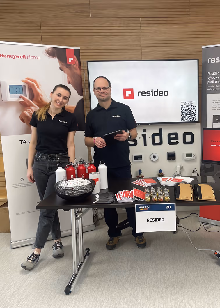 Resideo team members participating in a career development workshop in Brno
