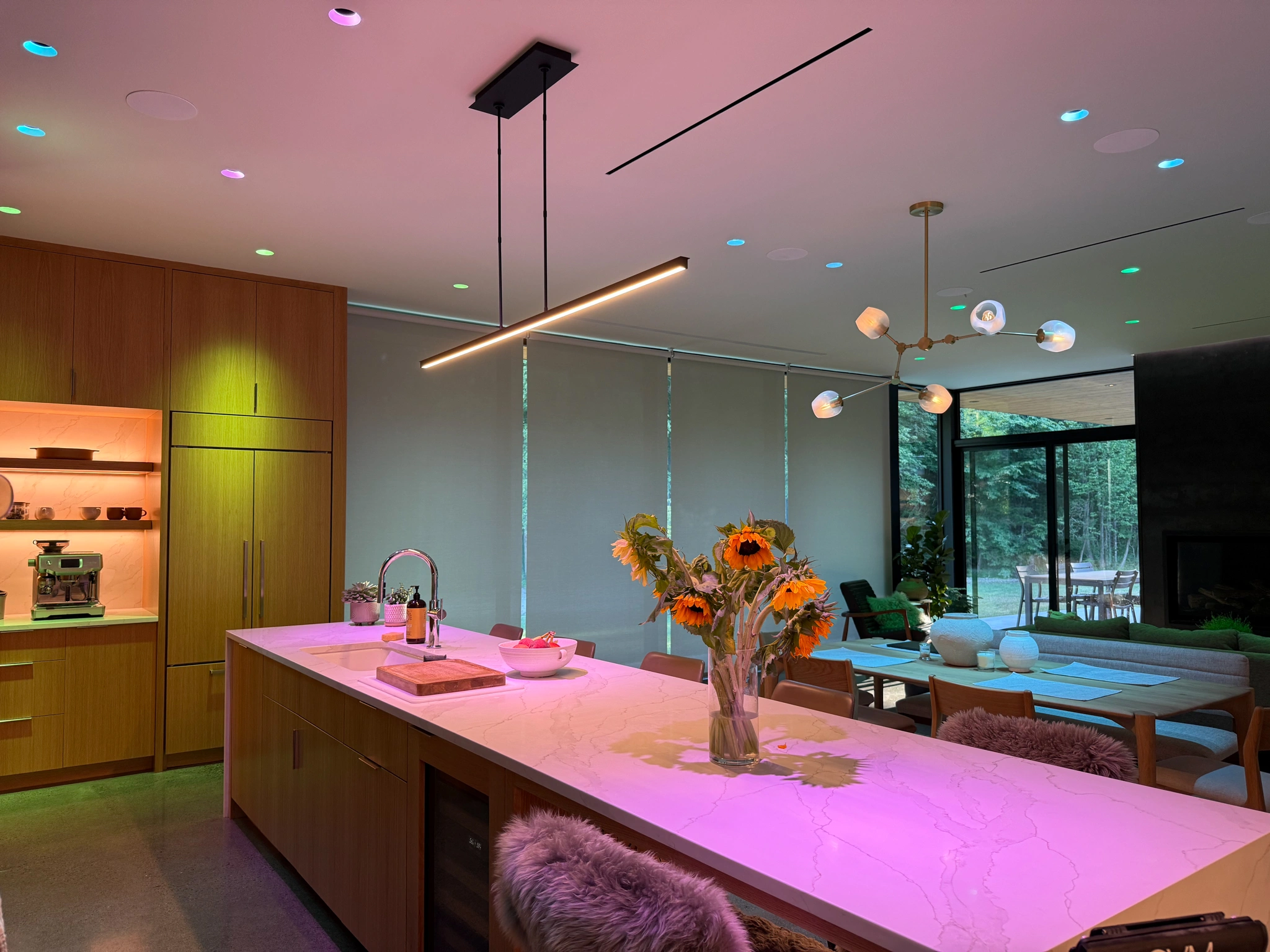 Luxury intelligent home with integrated lighting and shading, installed by iQUARTERS