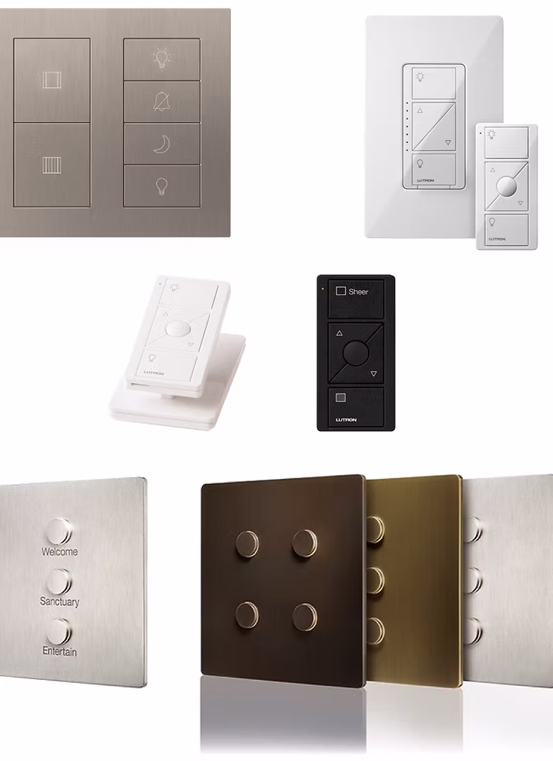image of Lutron keypad options to control automated shades