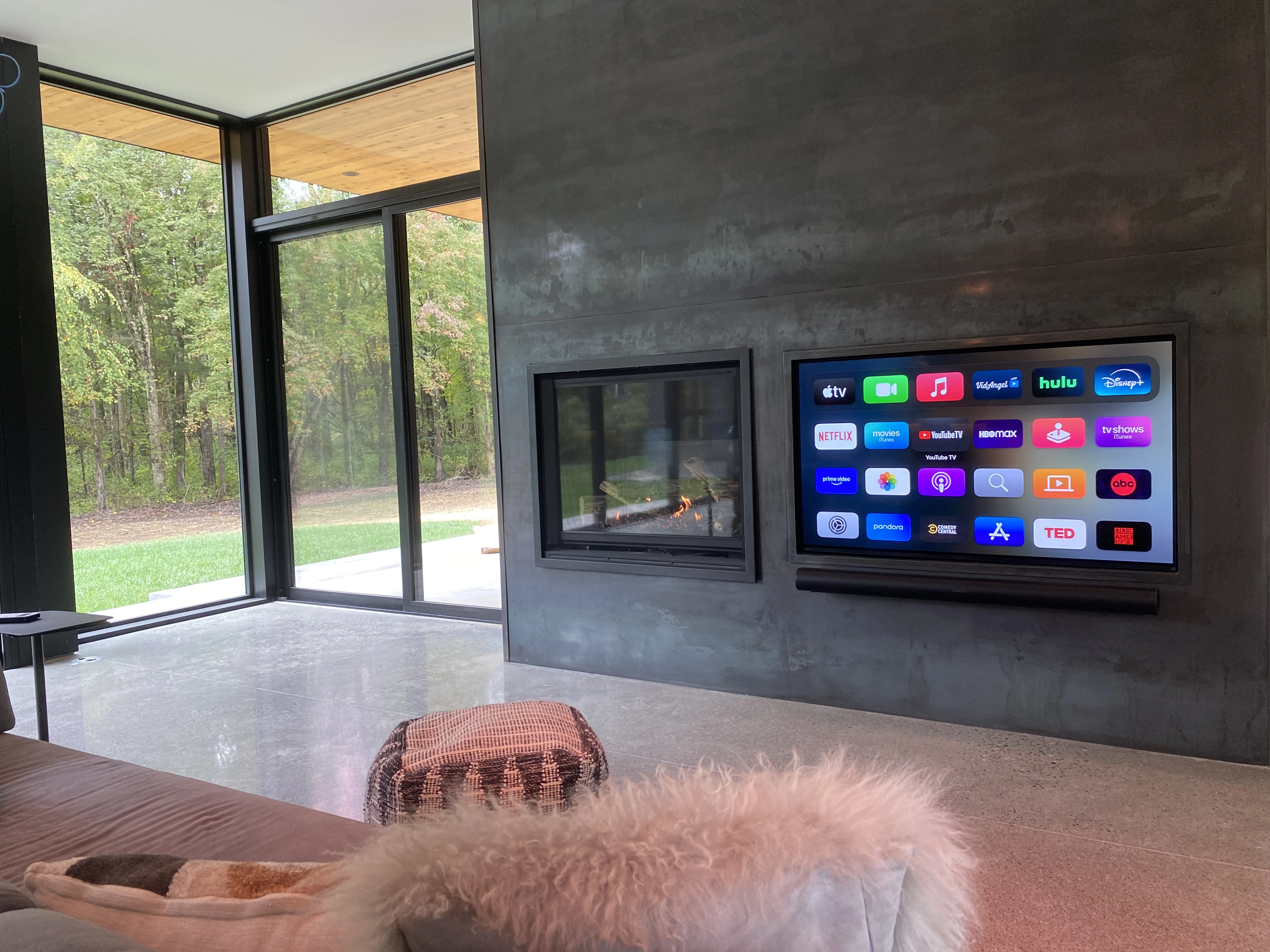 image of a inset TV with audio/video systems installed by iQUARTERS