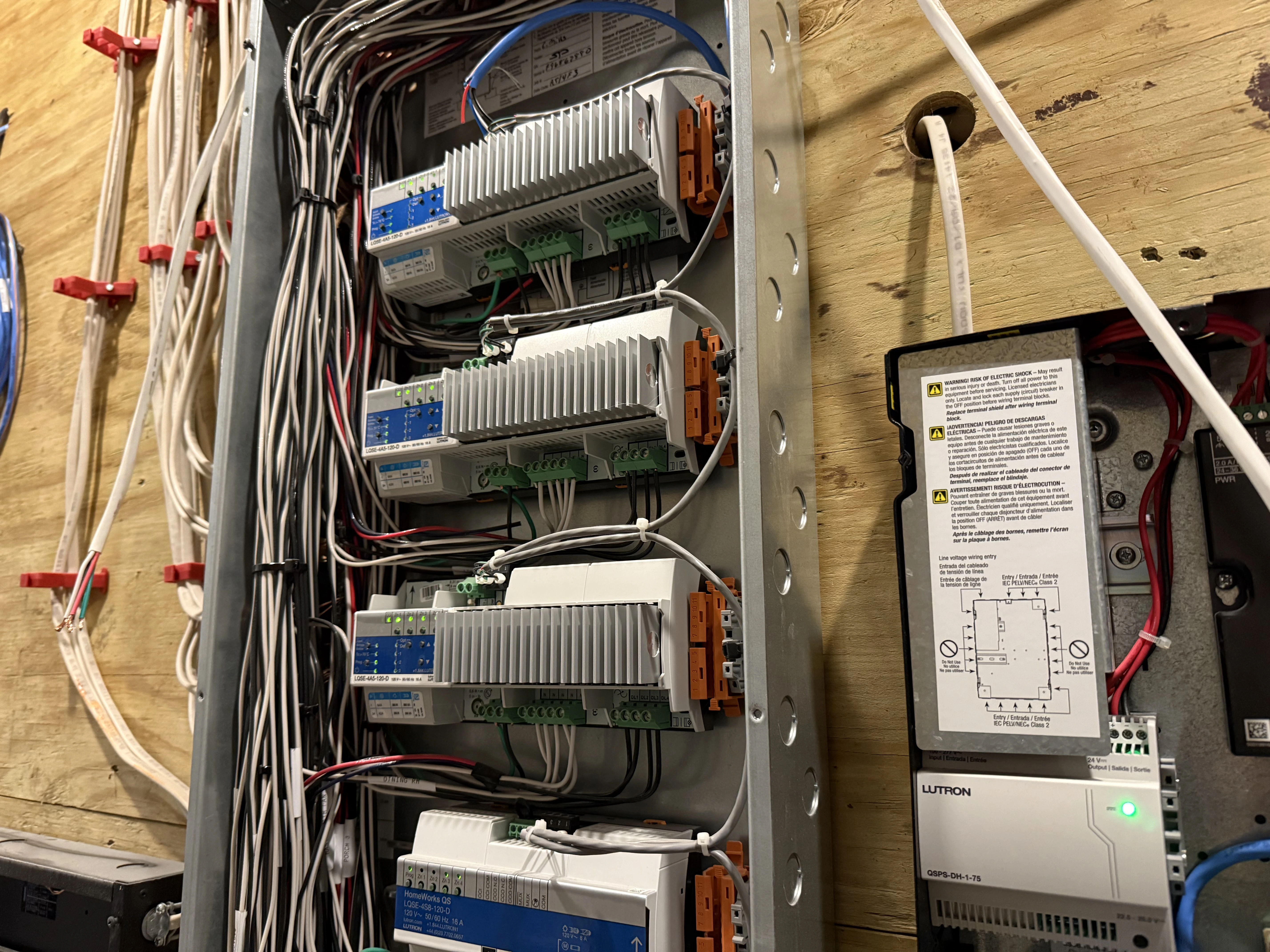 Lutron panels with wiring done by iQUARTERS