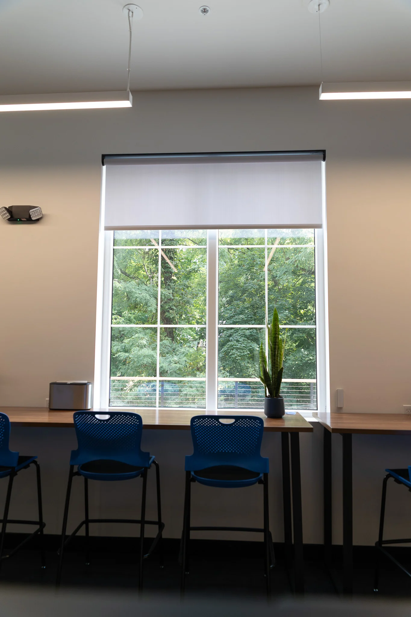 Commercial conference room with automated shading