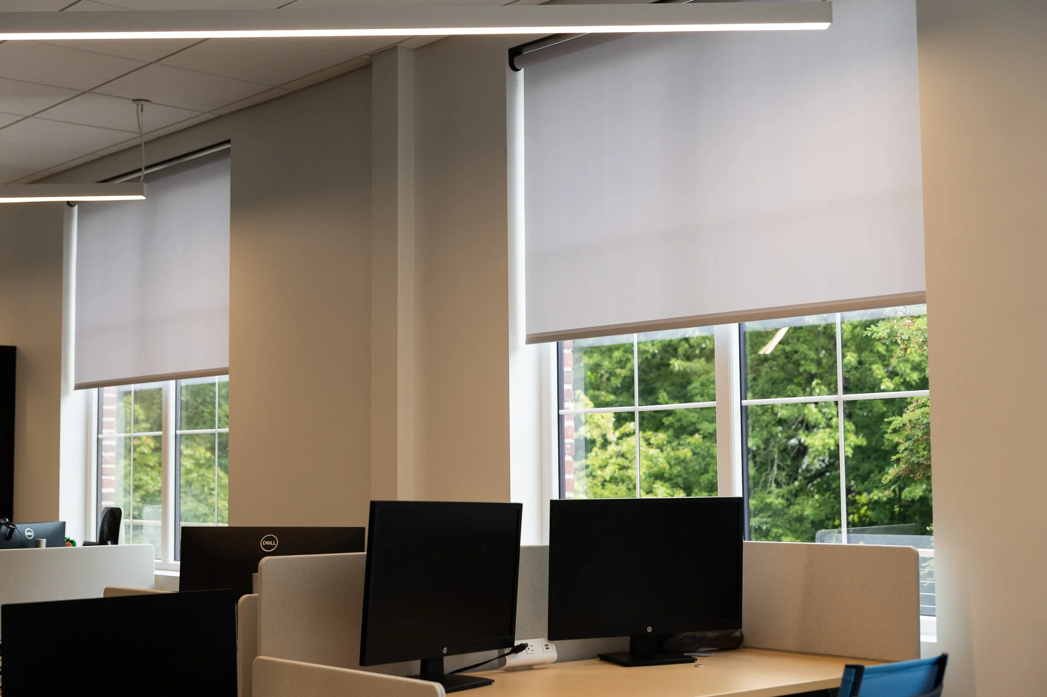 Commercial conference room with automated shades