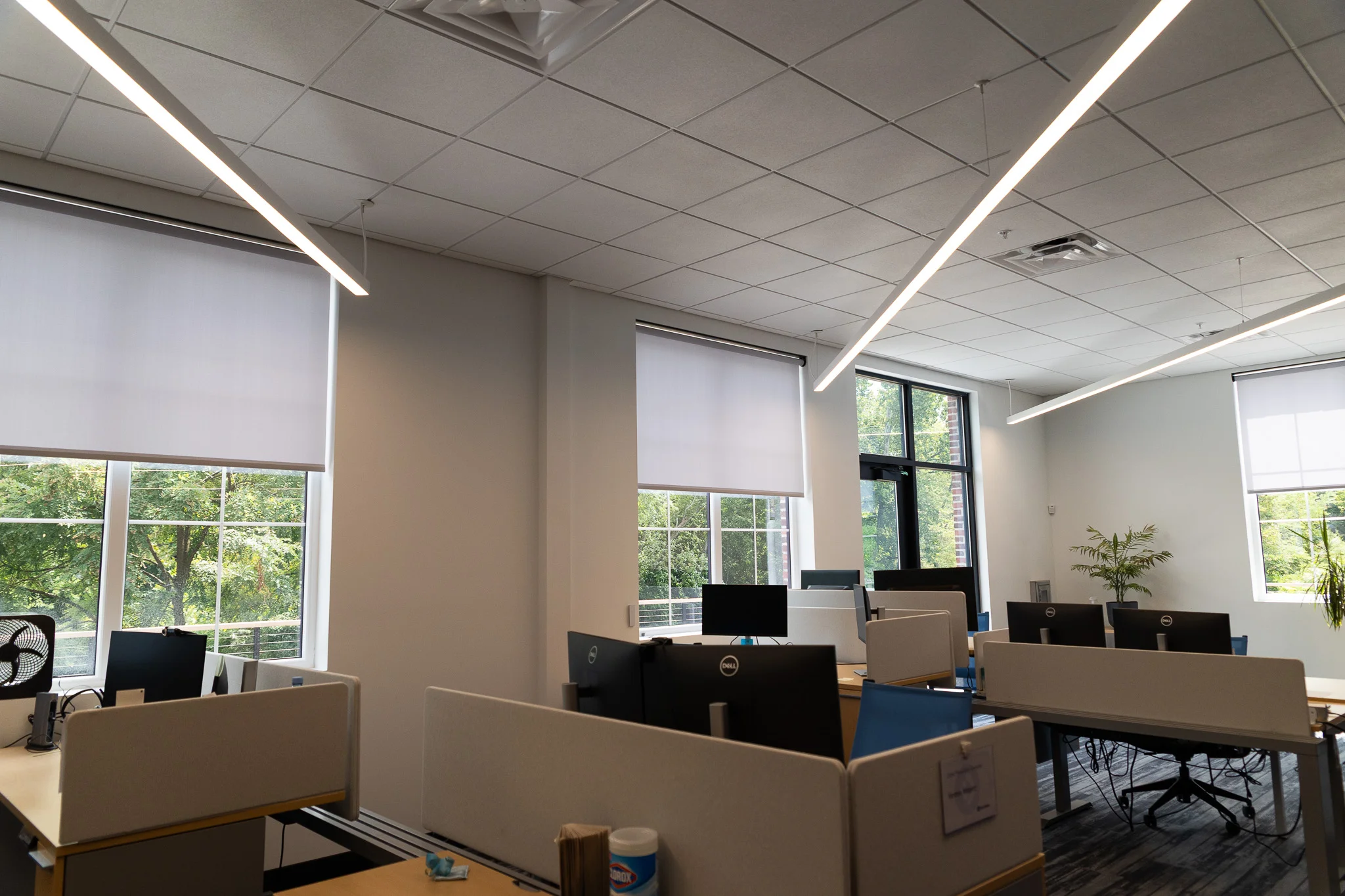 Commercial conference room with automated shades