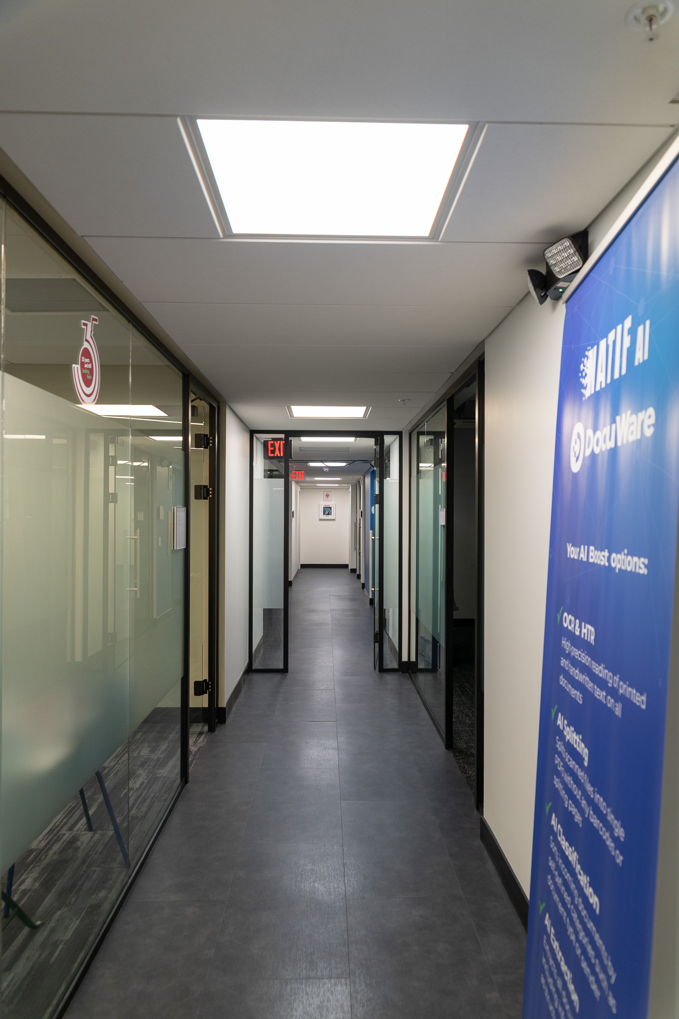 commercial building with intelligent lighting systems