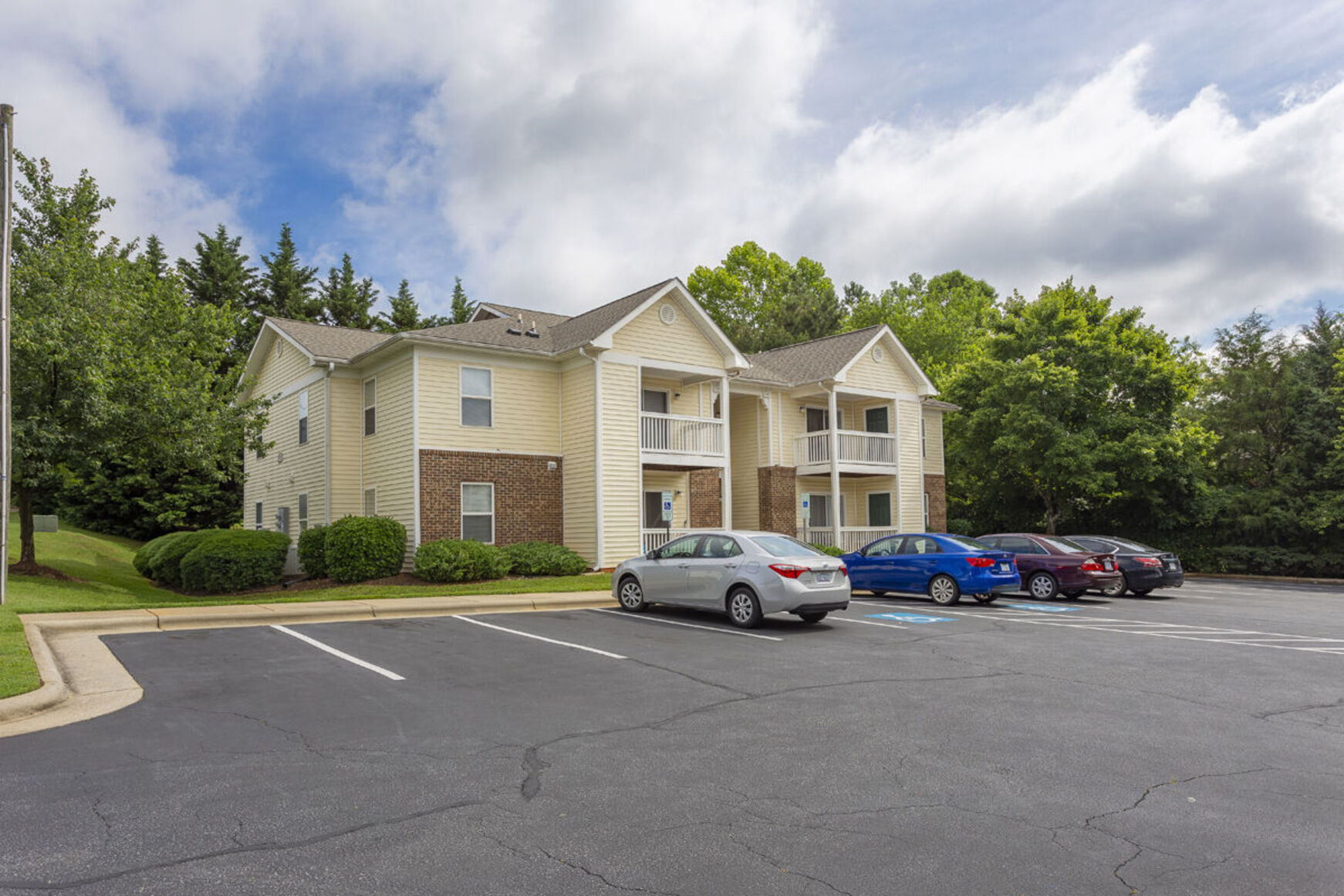 Exterior of the building and parking lot