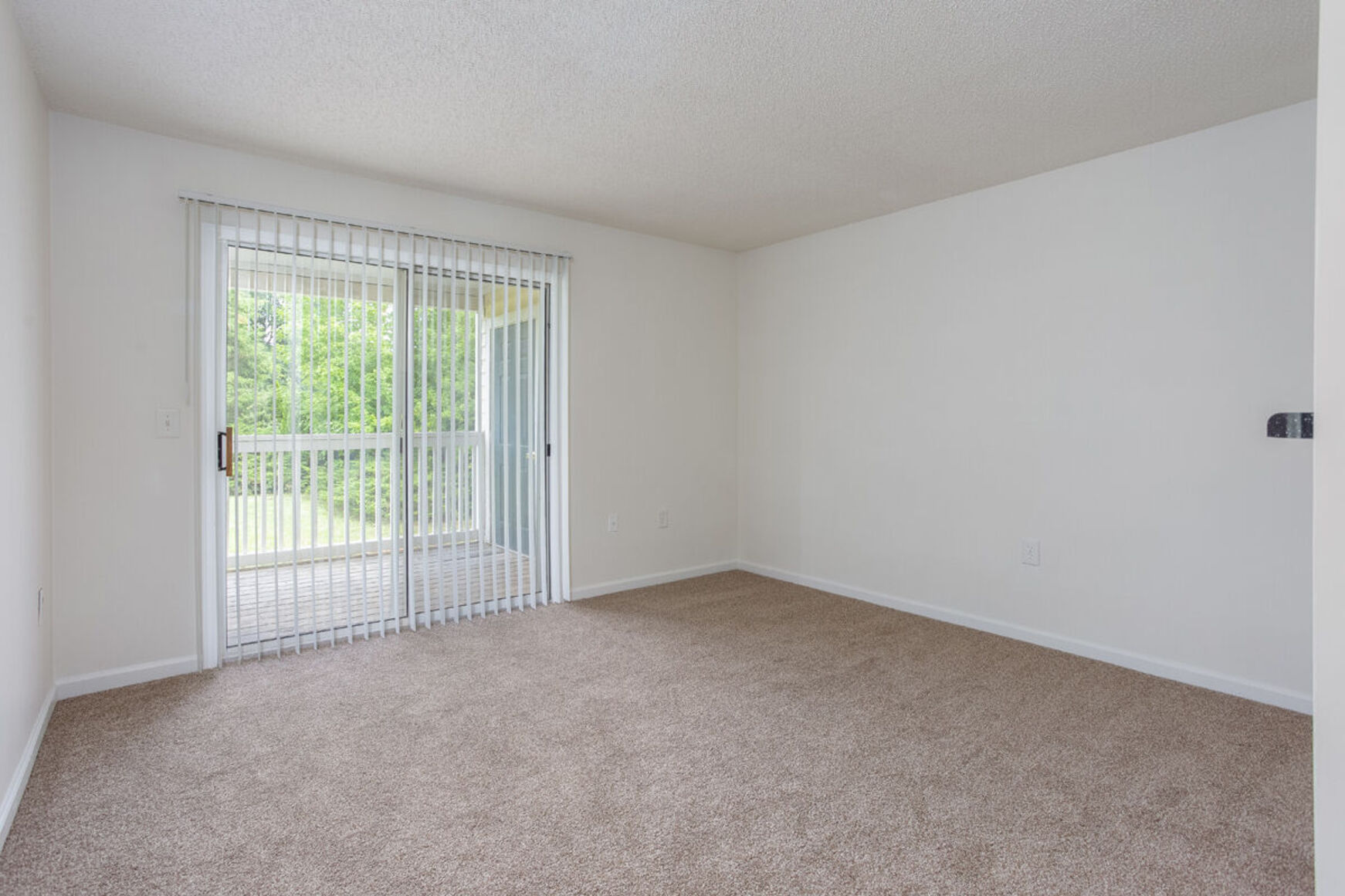 Living room with slider door