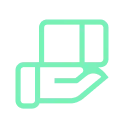 Hand holding package icon