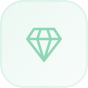 Green circular icon with light abstract arrow and swirl patterns.