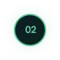 Green circular progress ring around a dark circle with the number 02 in the center.