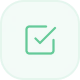 White checkmark inside a green circle.
