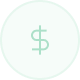 Green circle with a faint dollar sign symbol in the center.