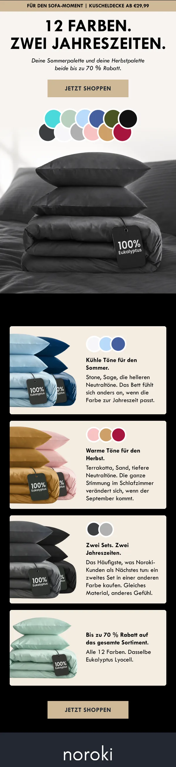 Noroki E-Mail: 12 Farben, zwei Jahreszeiten