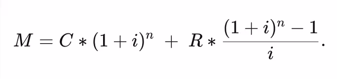 Formula de cálculo dos juros compostos