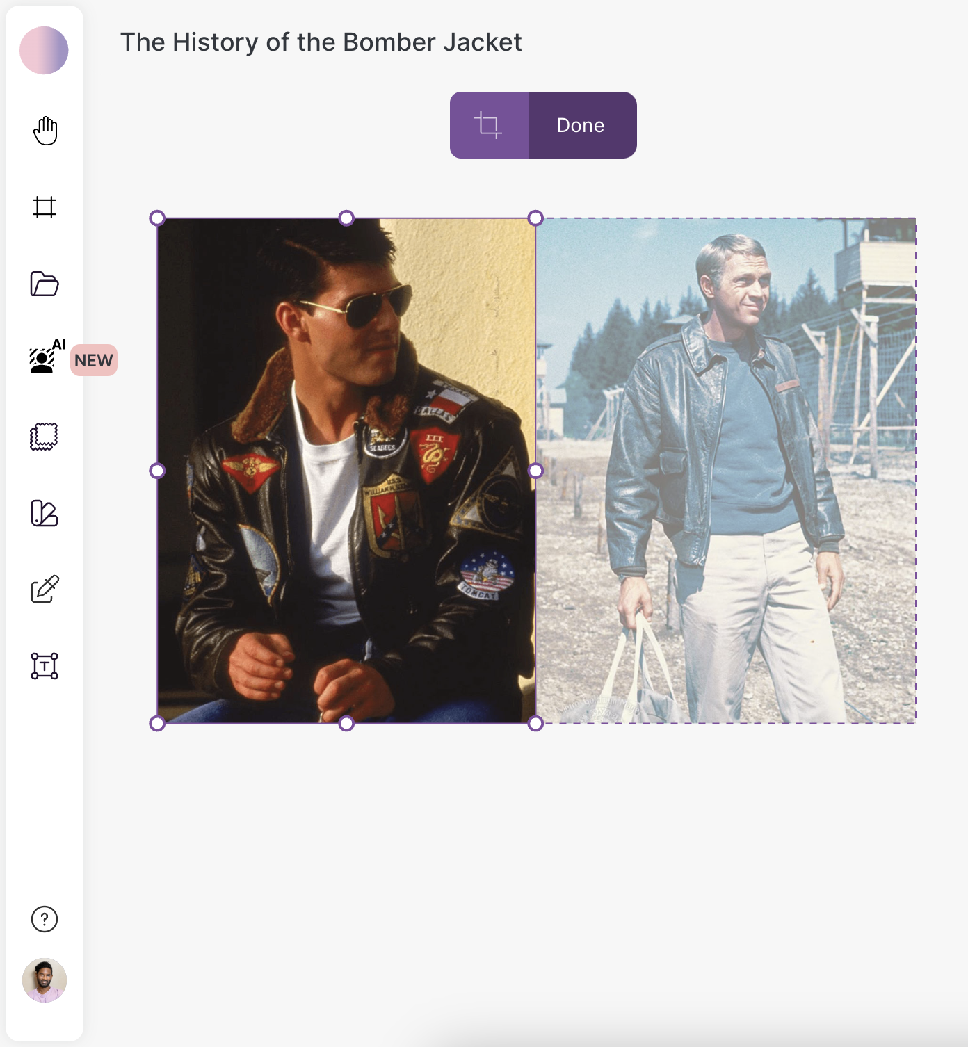 Crop image to any shape or size