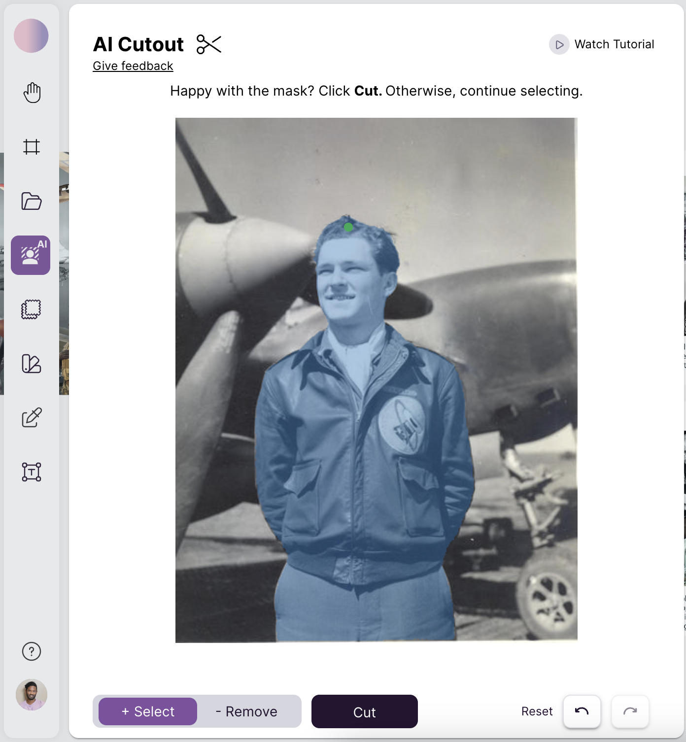 Crop mask silhouette of image