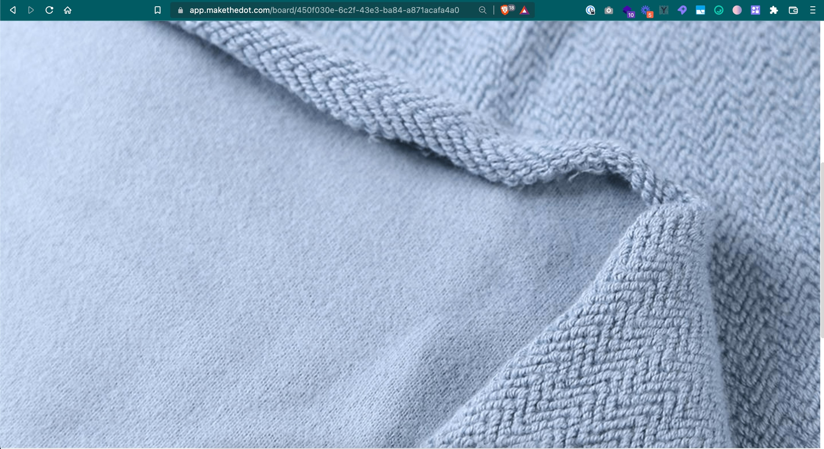 Zoomed in detail of the fabric 