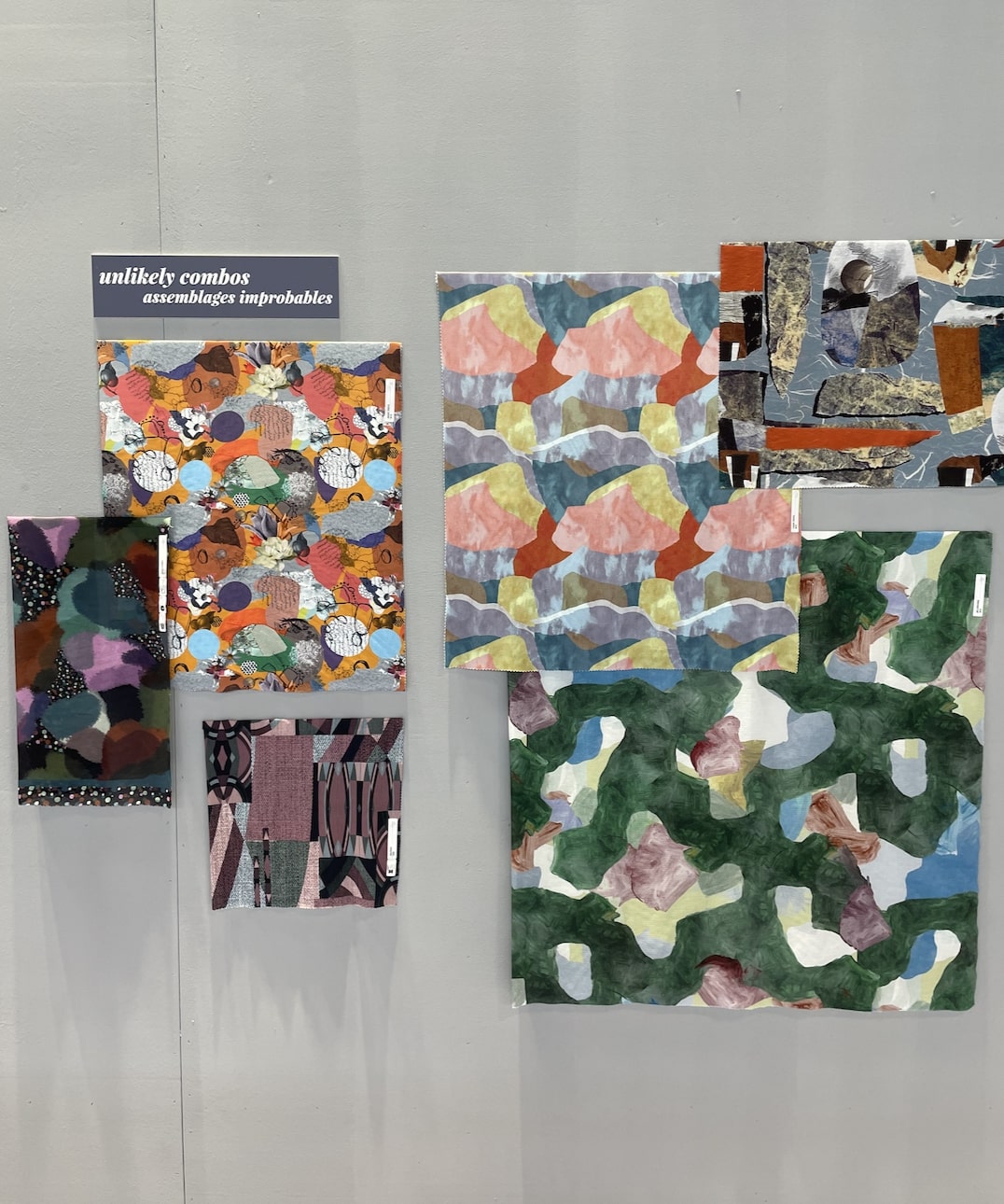 A sample fabric moodboard from PV with some pattern design trends