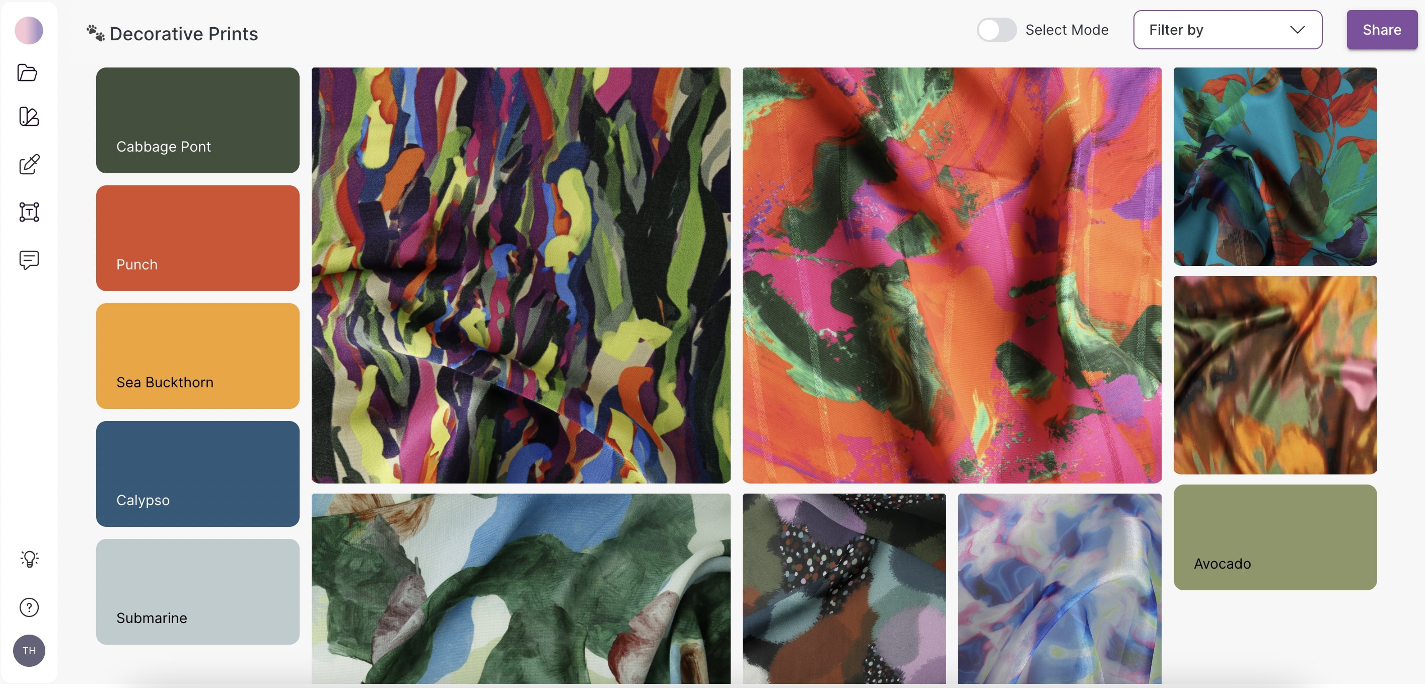 Abstract but decorative pattern and print moodboard 