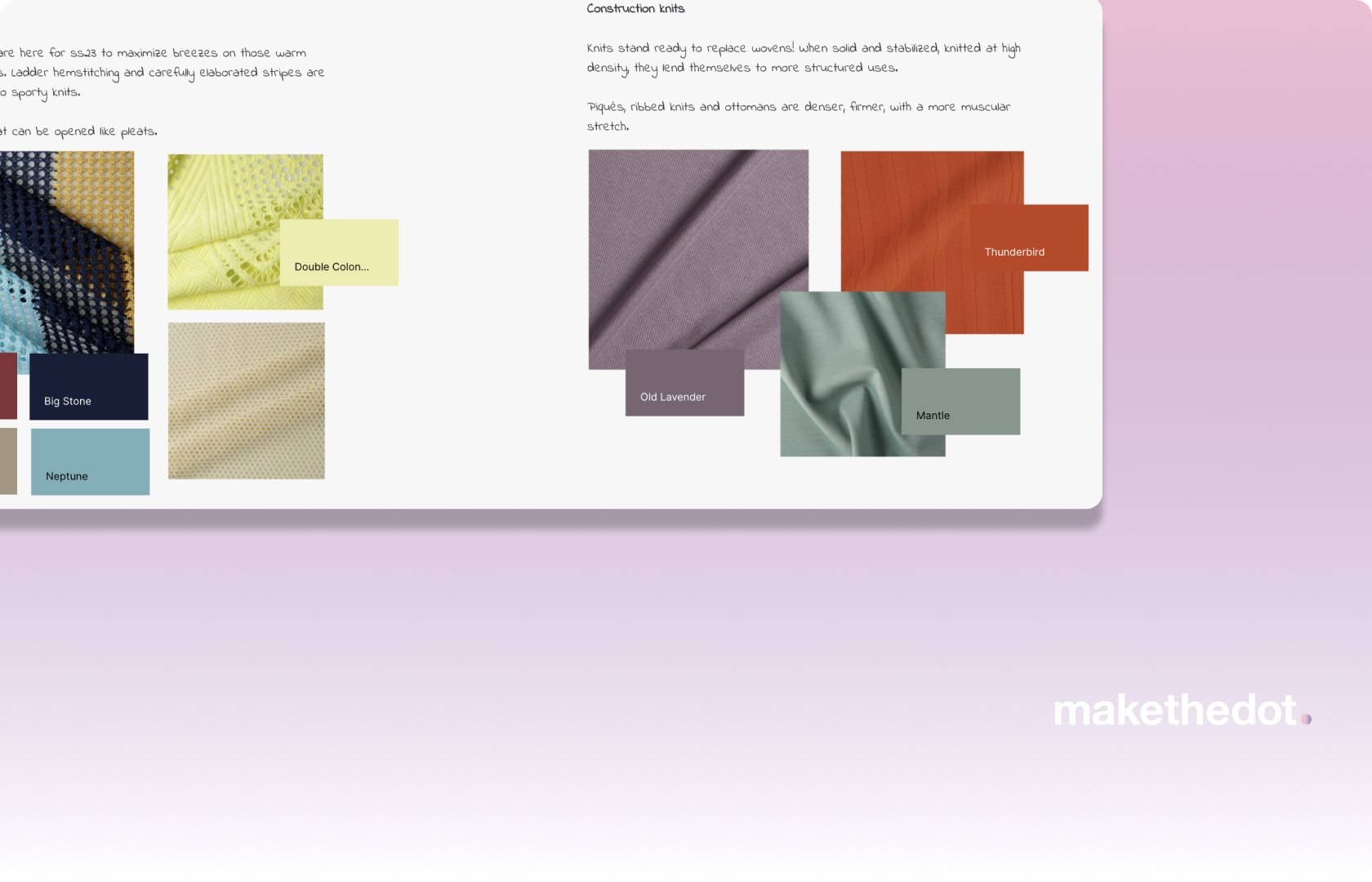 Rendered in Real Life: Designing to Demand - a Make the Dot event sponsored by Supima Fabrics