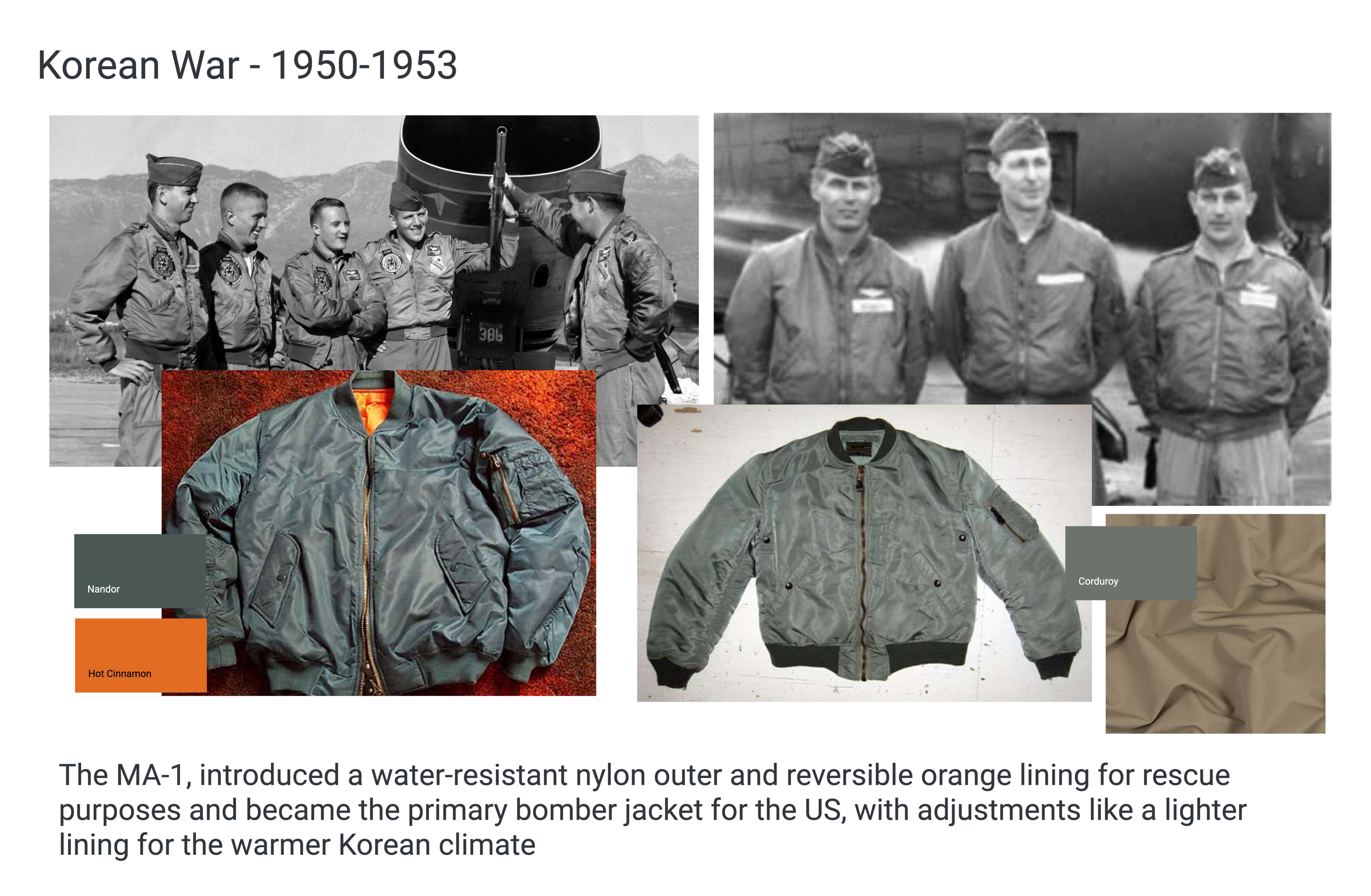 Fabrics, color swatches and inspiration from The Korean War period 