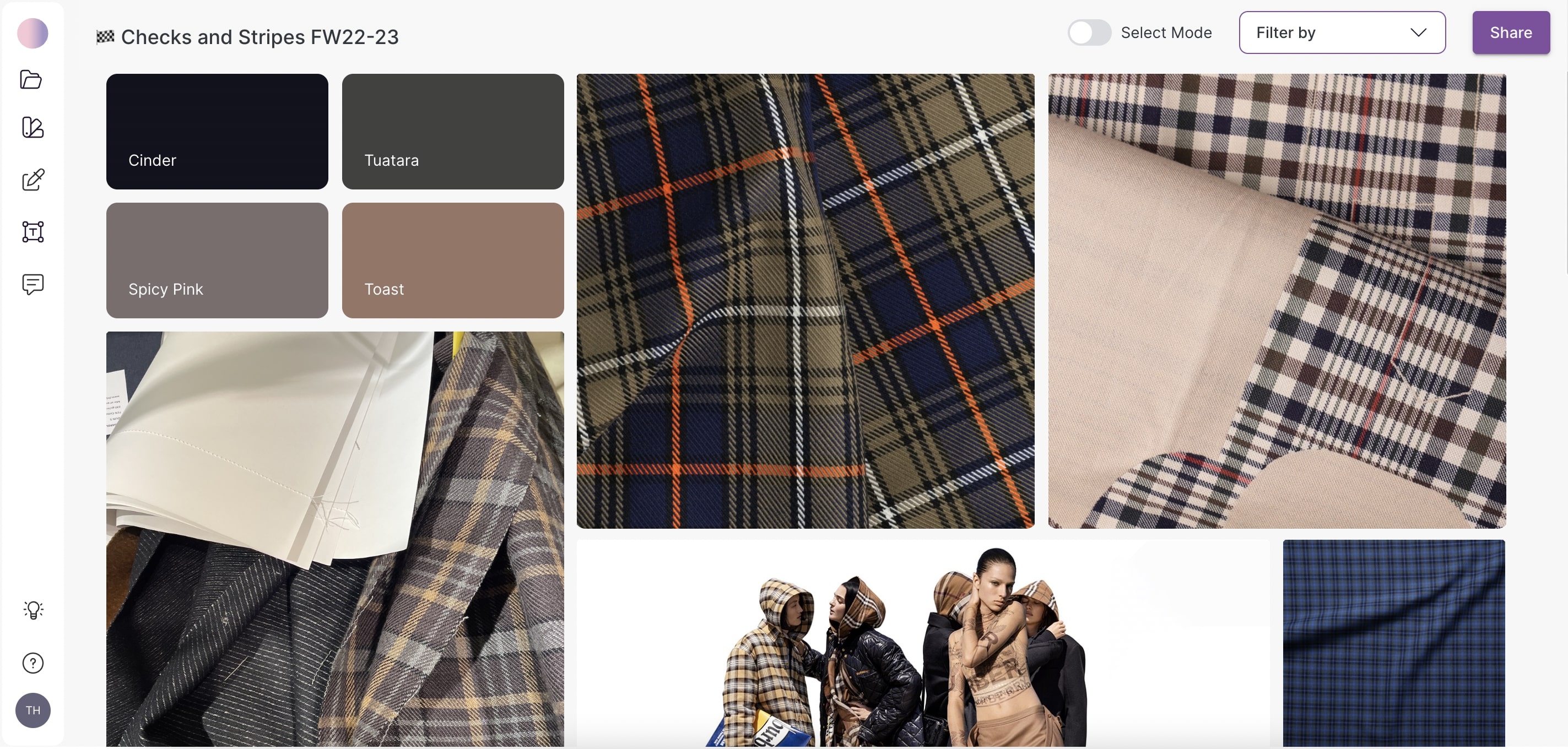 Checks and stripes moodboard example
