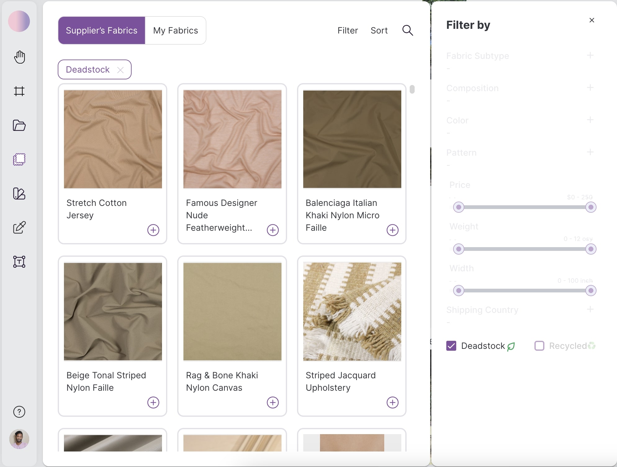 Sustainable fabrics in Make the Dot's Fabric Library