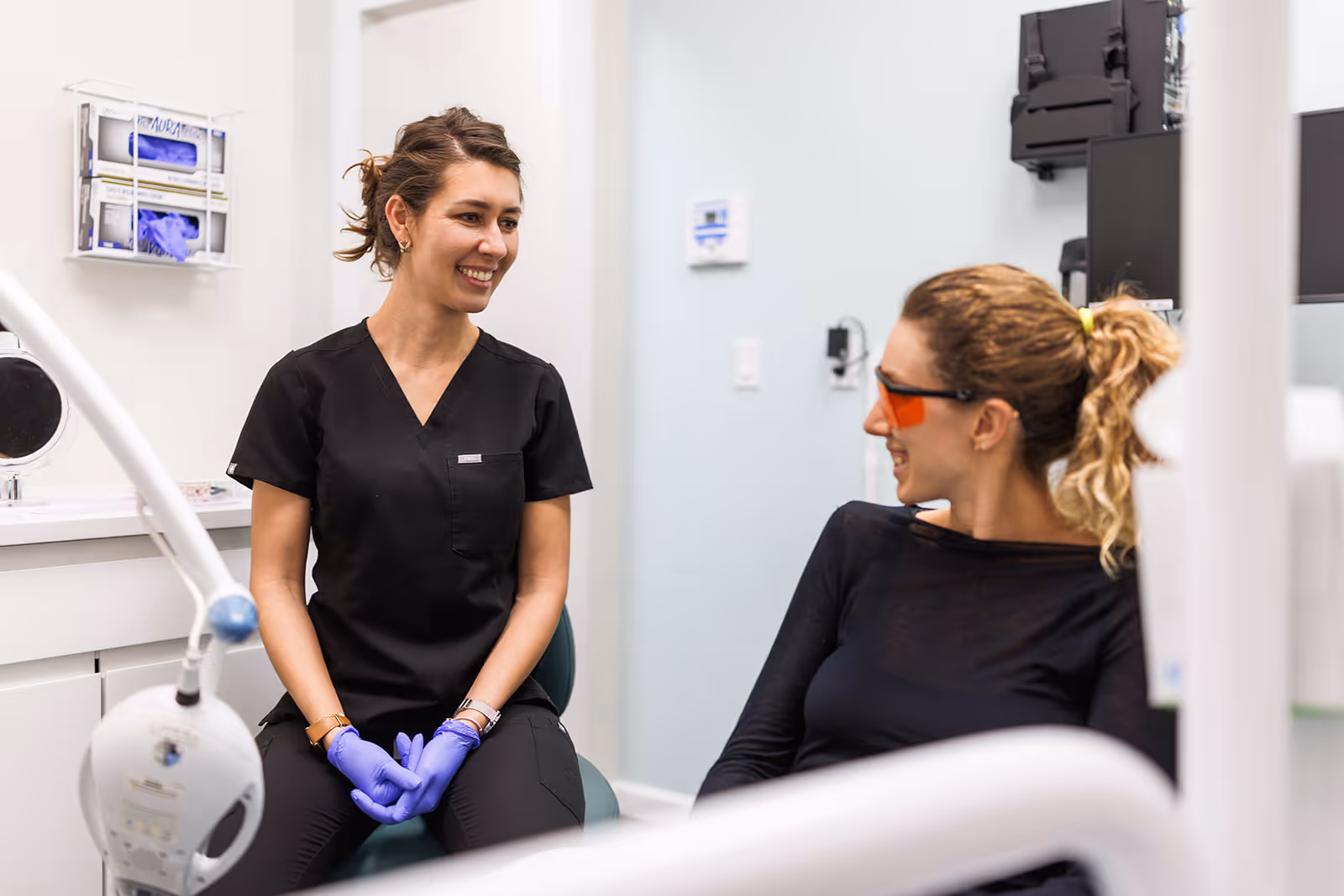 Dr. Anna Gazu providing modern, patient-focused dental care in a comfortable clinical setting