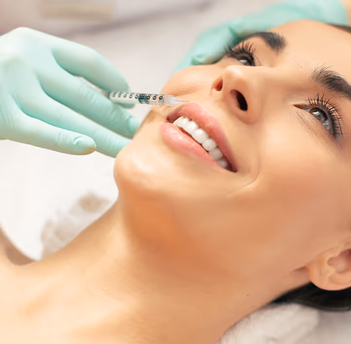 Patient receiving Botox injection for TMJ and teeth grinding treatment