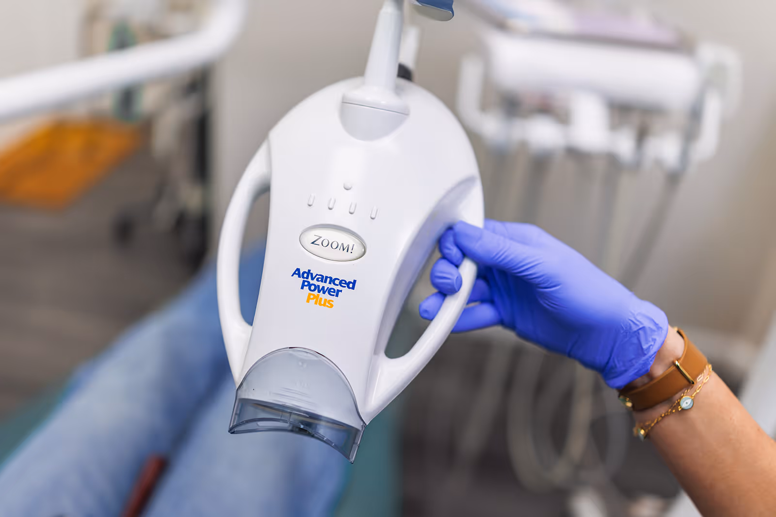Professional Zoom teeth whitening device used for fast and effective smile brightening
