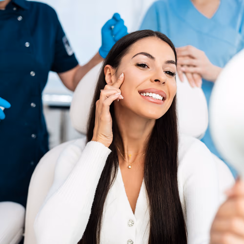Dermal filler treatment enhancing facial volume and balance