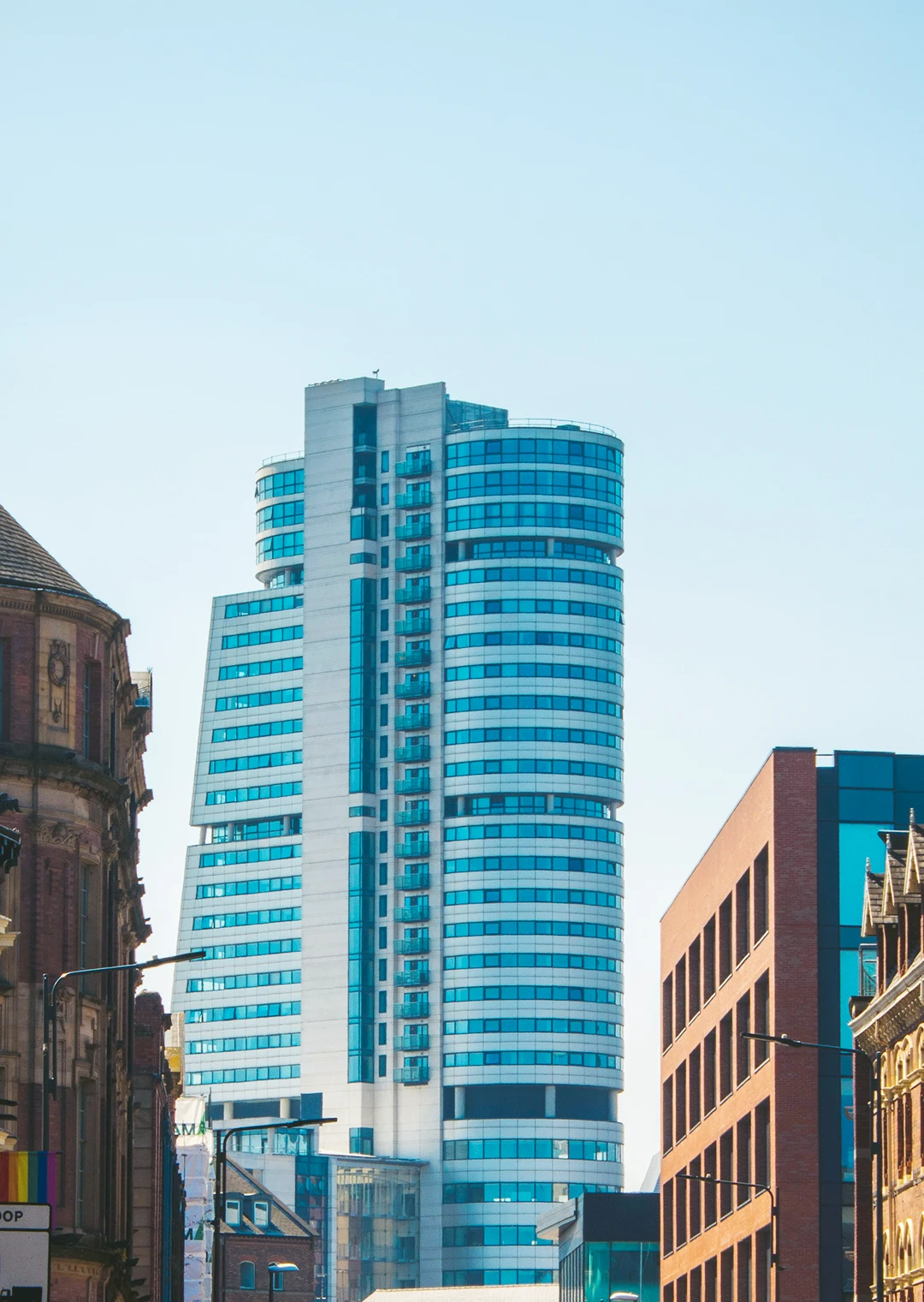 Building facade showing anodised aluminium 