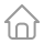 Icon of a simple house outline with a roof and door.