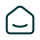 Icon of a smart home with a smiling face inside a house outline.