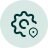 Icon of two overlapping gears, symbolizing settings or process configuration.