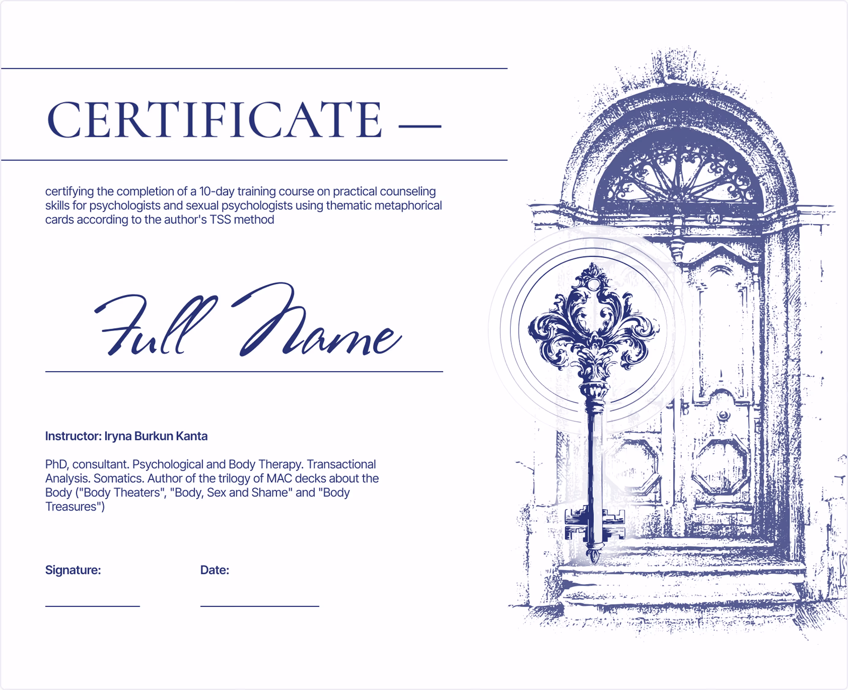 Gift certificate for psychological consultation with Iryna Burkun Kanta