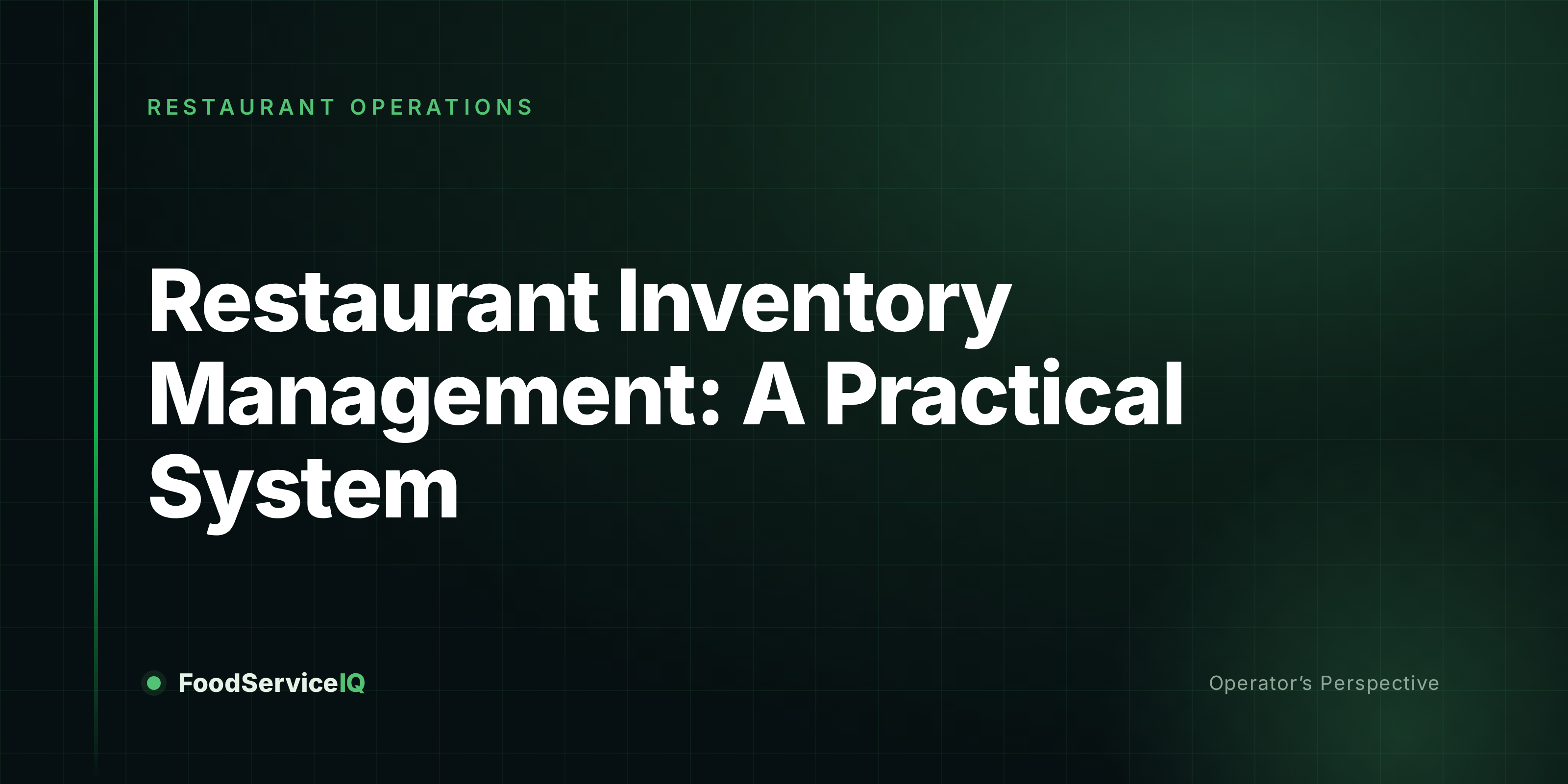 Restaurant Inventory Management: A Practical System