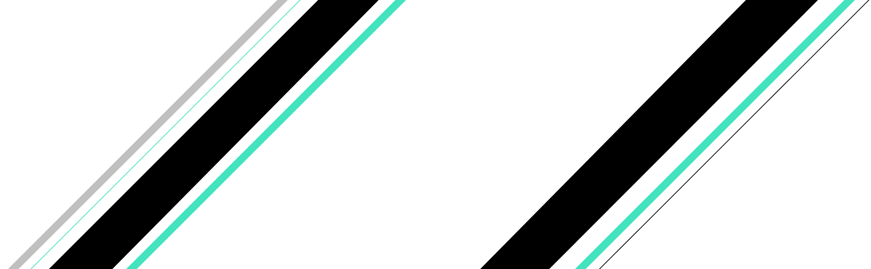 angled stripes in varying thicknesses, black vivid teal, white and grey