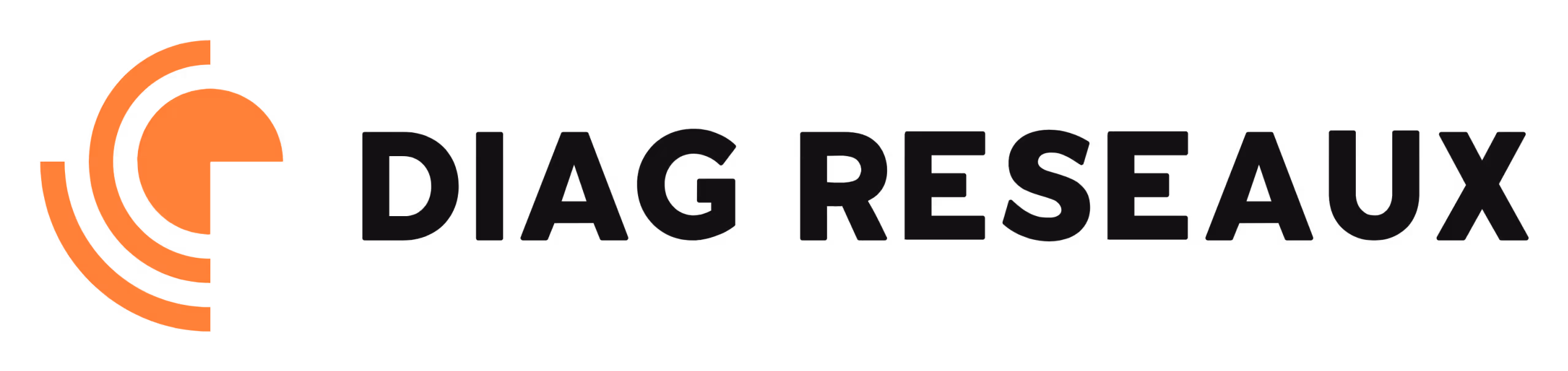 logo de Diag Réseaux : cercle orange avec nom de l'entreprise