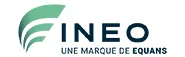 Logo de INEO avec une icône verte stylisée et le texte Une Marque de Equans.