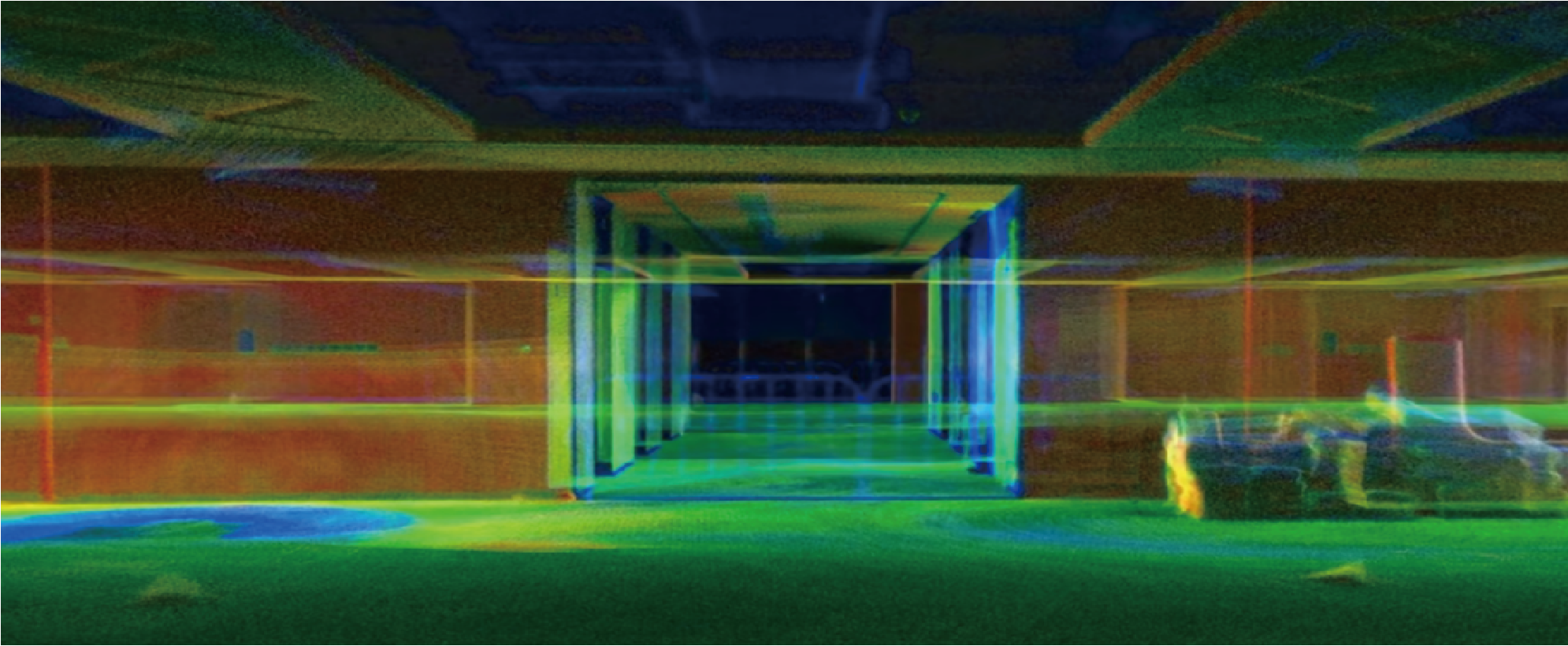 Nuage de points 3D dense d'un bâtiment relevé avec système SLAM RTK Hi-Target V700S