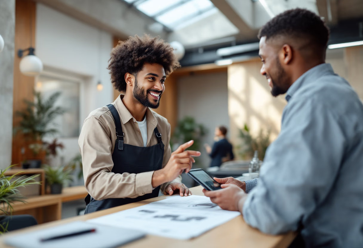 image of staff consulting a customer in an automotive service