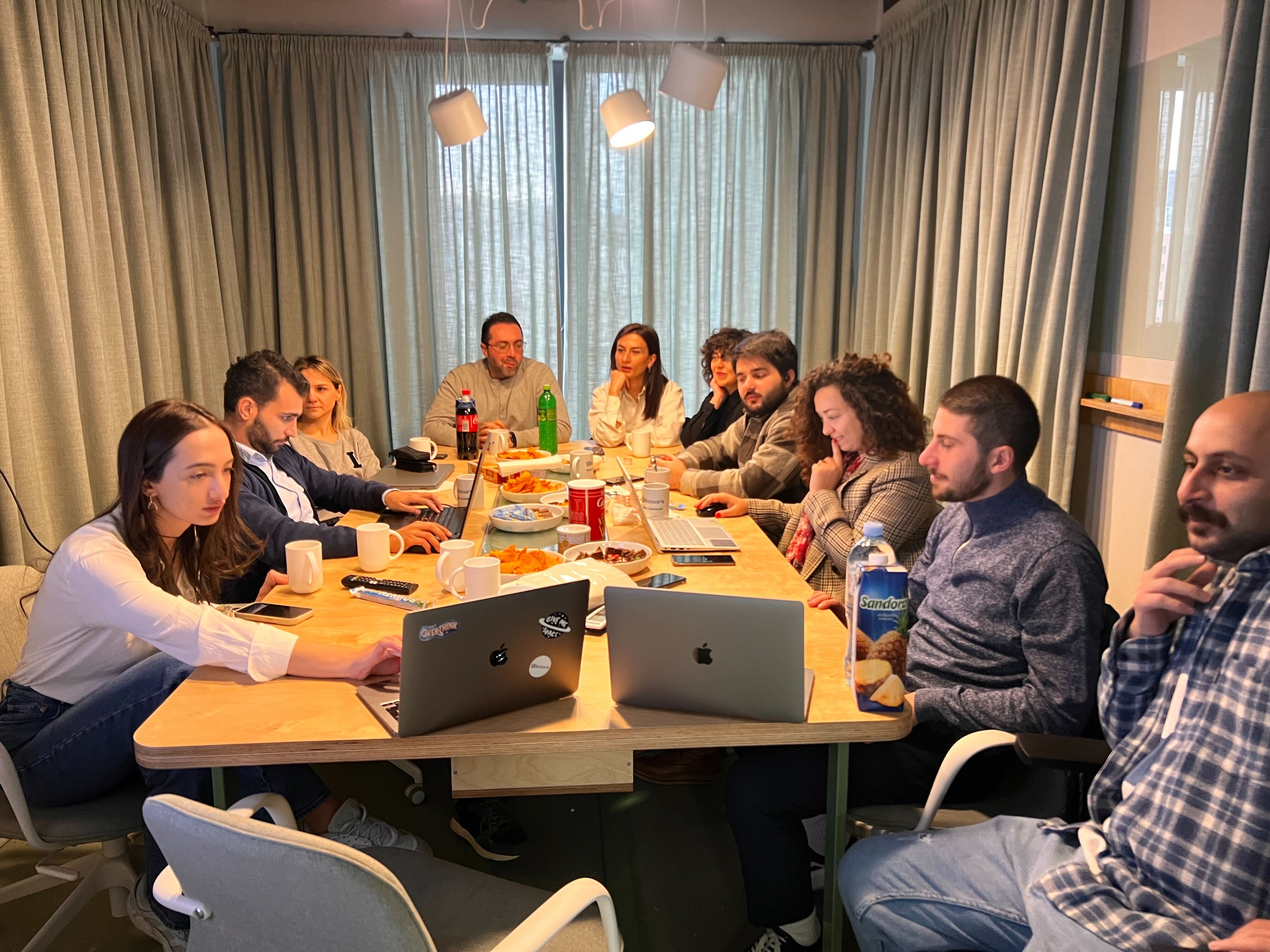 remote team of eu company working from the office in georgia