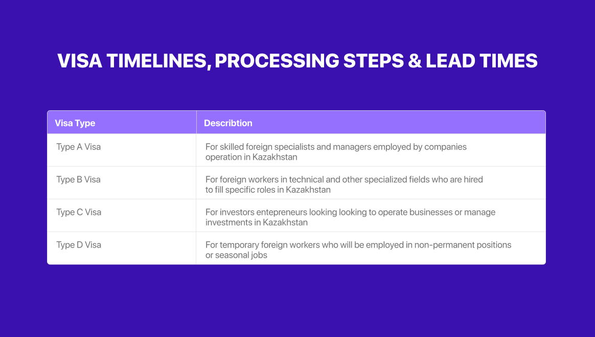Visa timelines, processing steps & lead times
