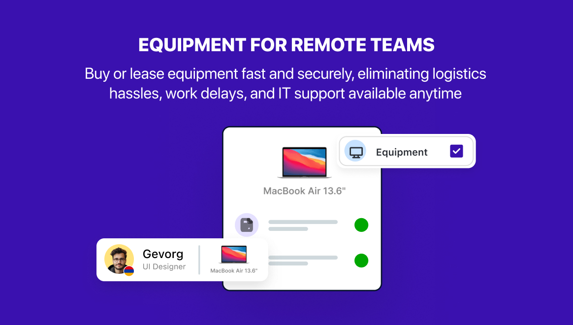 Who handles the equipment and setup?