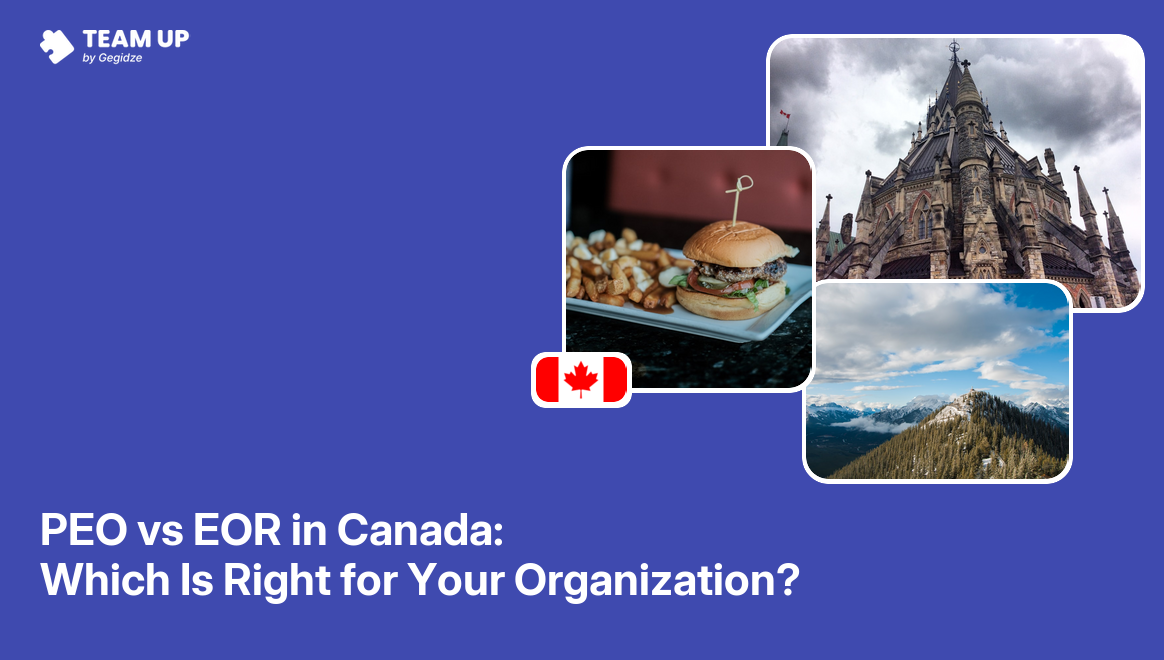 PEO vs EOR Canada comparison guide showing employment models for hiring Canadian workers compliantly