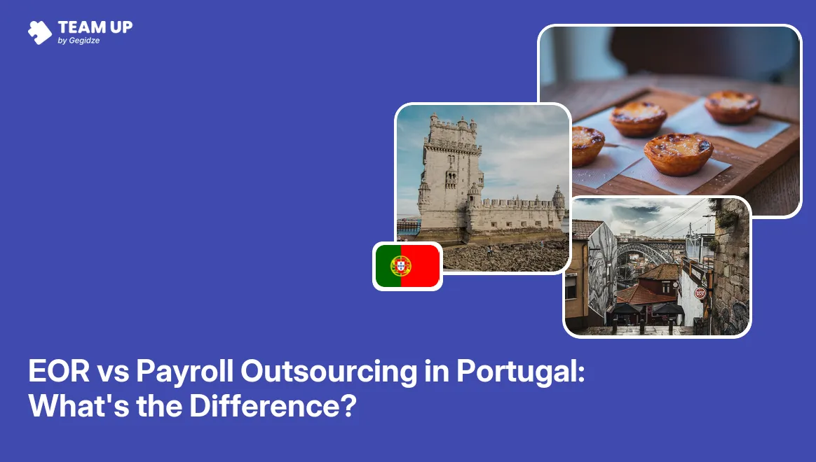 Comparison chart for EOR vs payroll outsourcing Portugal showing legal employer responsibilities and compliance steps