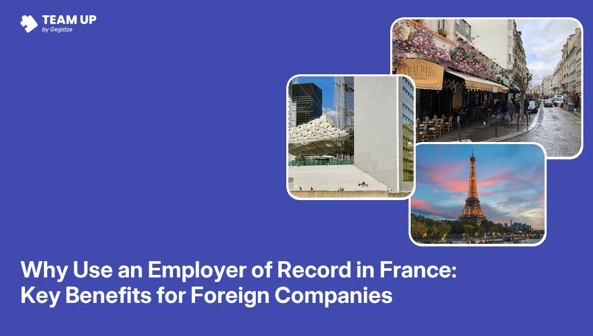 Employer of Record in France guide showing compliance checklist and French labor law contract for foreign companies