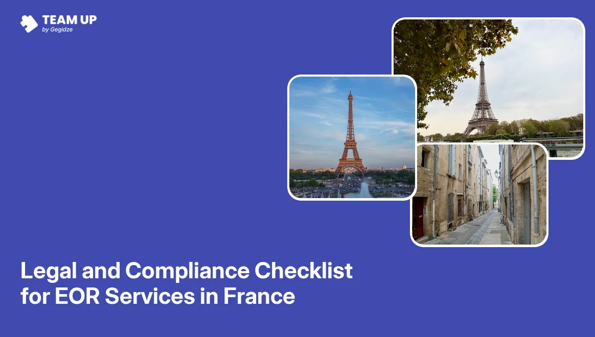Legal and compliance checklist for EOR services France showing employment contract and URSSAF requirements